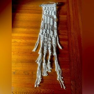 One of a kind, handmade macramé wall hanging with driftwood.